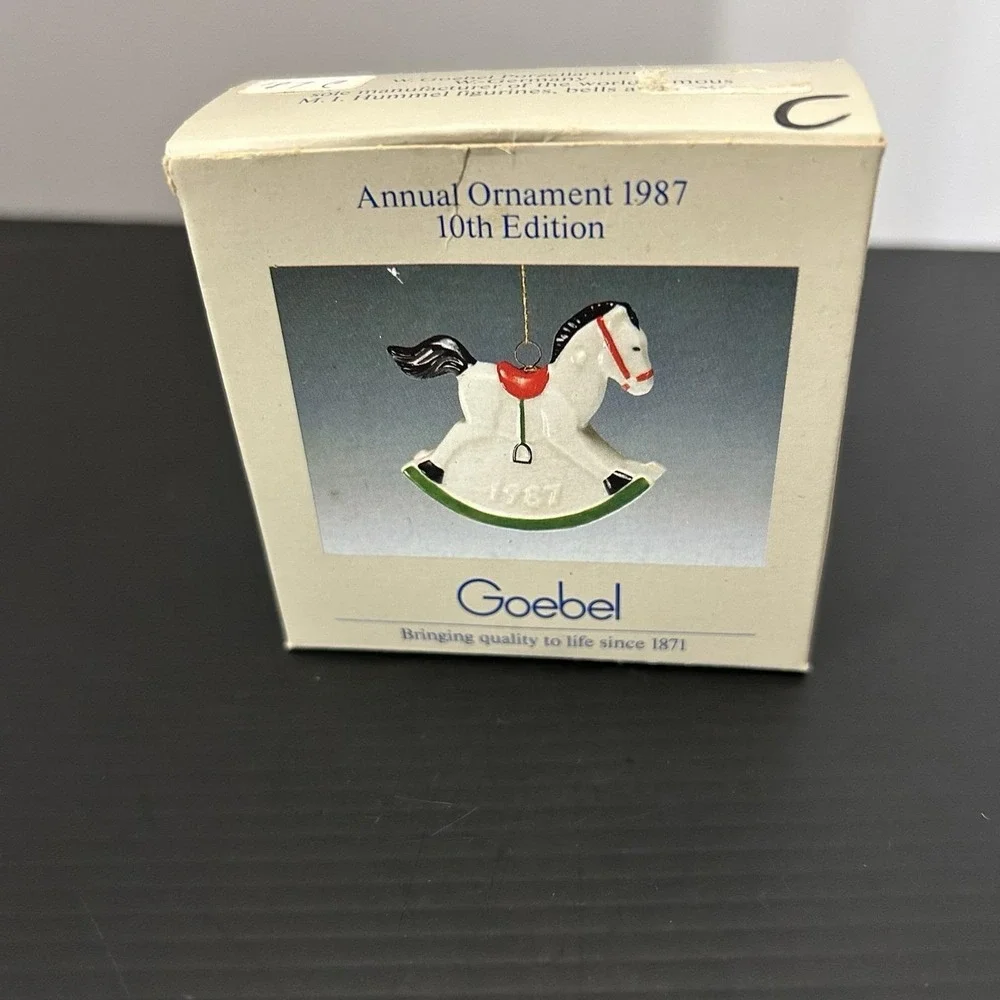 Vintage Goebel‎ 1987 Annual Christmas Ornament Rocking Horse 10th Edition